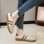 Plus Size 2025 Lace Up Women's Vulcanize Shoes Mixed Colors Outdoor Walking Flat with Sneakers Versatile Ladies Casual Shoes