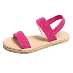 Lightweight Women's Flat Sandals Summer Fashion Elastic Band Roman Sandals Woman Comfortable Non Slip Beach Sandalias Mujer 2025