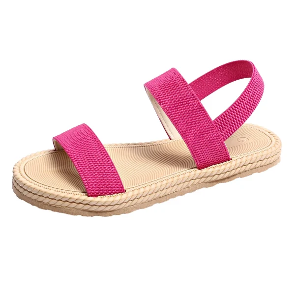 Lightweight Women's Flat Sandals Summer Fashion Elastic Band Roman Sandals Woman Comfortable Non Slip Beach Sandalias Mujer 2025