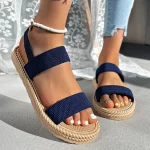 Lightweight Women's Flat Sandals Summer Fashion Elastic Band Roman Sandals Woman Comfortable Non Slip Beach Sandalias Mujer 2025