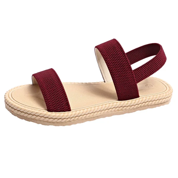 Lightweight Women's Flat Sandals Summer Fashion Elastic Band Roman Sandals Woman Comfortable Non Slip Beach Sandalias Mujer 2025