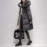 Real raccoon Fur collar Down Jacket for women Winter 2025 New Korean Fashion High-end Thicken White duck down Coats Long Parkas