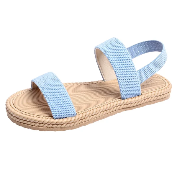 Lightweight Women's Flat Sandals Summer Fashion Elastic Band Roman Sandals Woman Comfortable Non Slip Beach Sandalias Mujer 2025