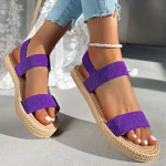 Lightweight Women's Flat Sandals Summer Fashion Elastic Band Roman Sandals Woman Comfortable Non Slip Beach Sandalias Mujer 2025